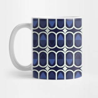 Retro Inspired Sapphire Blue Pattern Mug